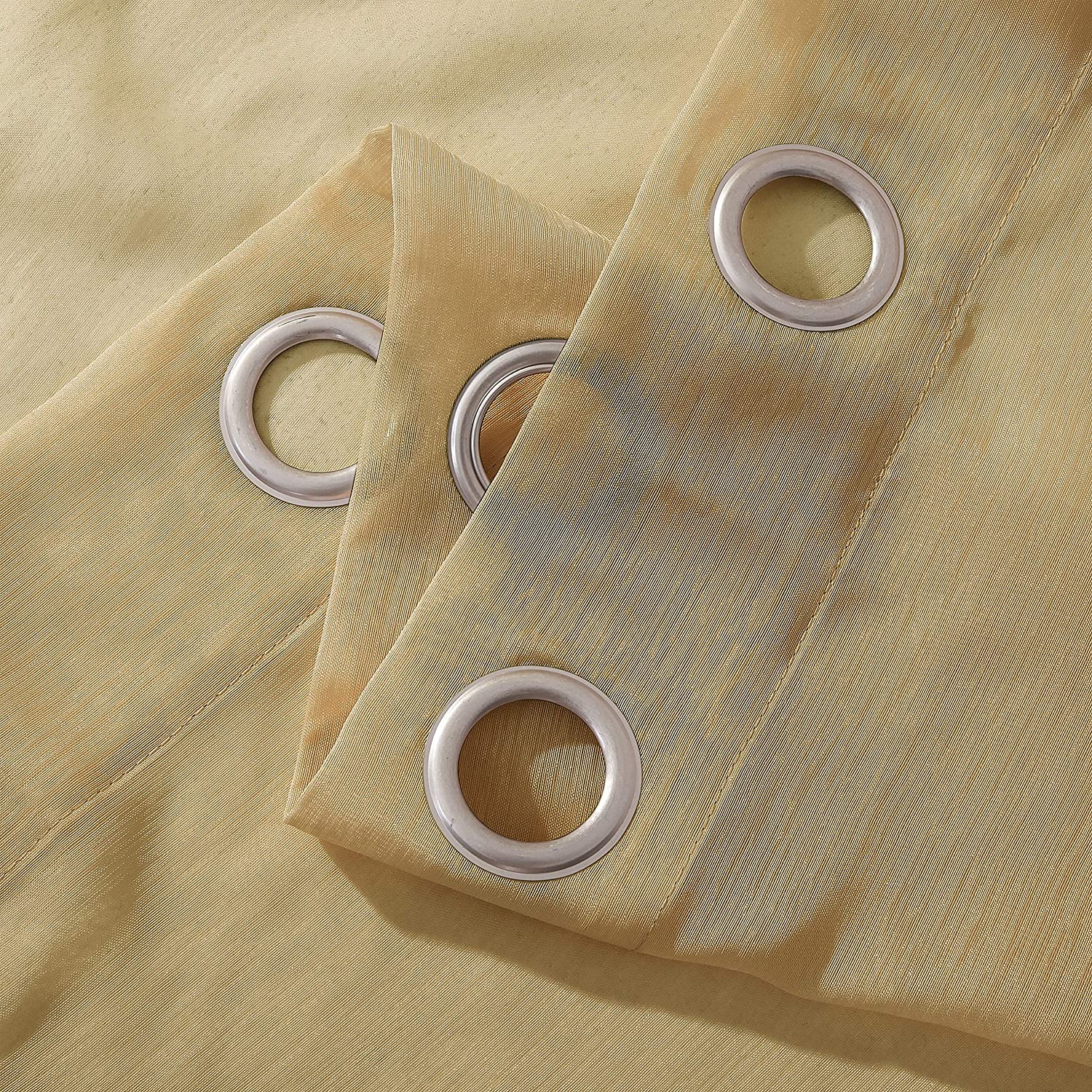 Dainty Home Malibu Solid Airy & Breathable Semi-Sheer Light Filtering Extra Wide Grommet Set Of 4 Window Panels