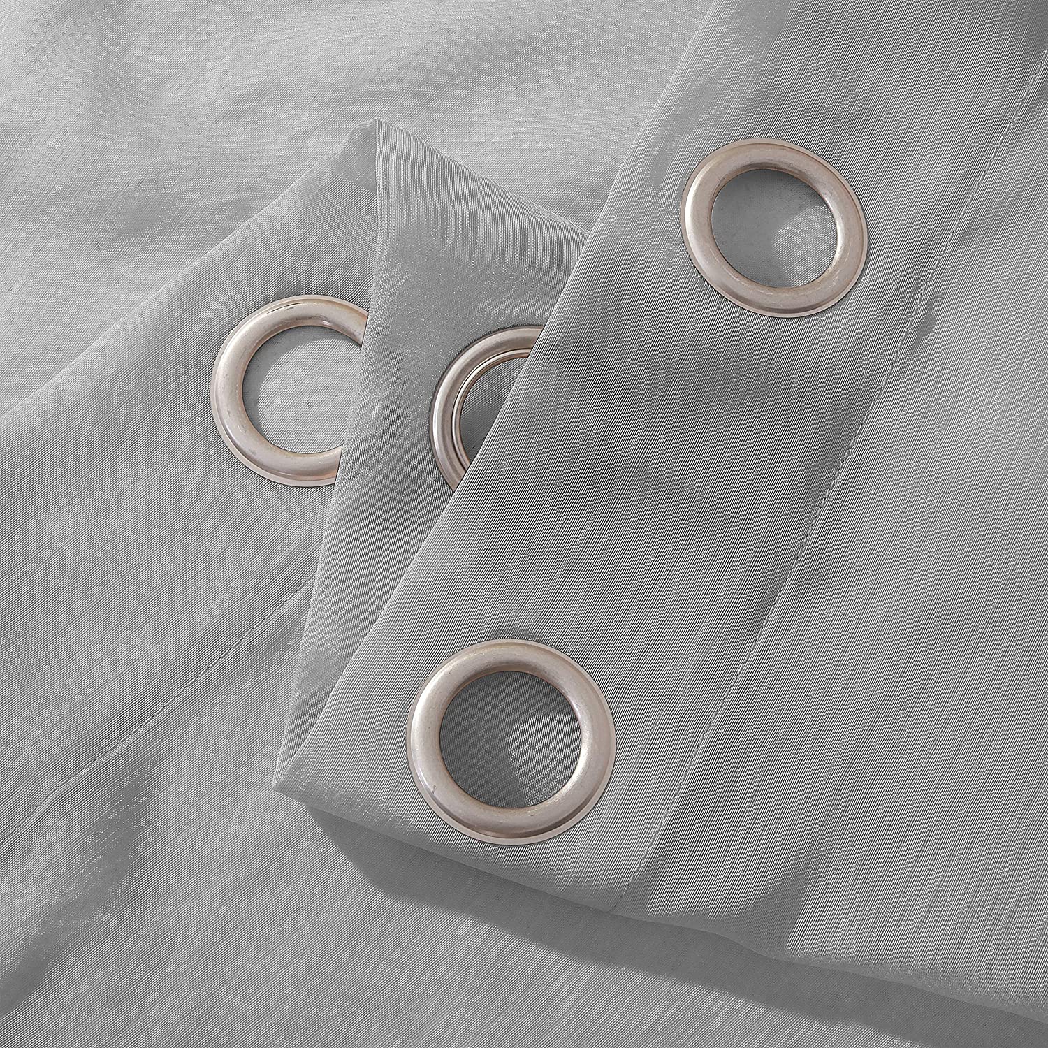 Dainty Home Malibu Solid Airy & Breathable Semi-Sheer Light Filtering Extra Wide Grommet Panel Pair