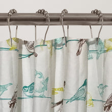 Load image into Gallery viewer, Dainty Home 100% Cotton Birds Fabric Shower Curtain, 70'' W x 72'' L