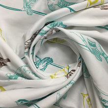 Load image into Gallery viewer, Dainty Home 100% Cotton Birds Fabric Shower Curtain, 70'' W x 72'' L