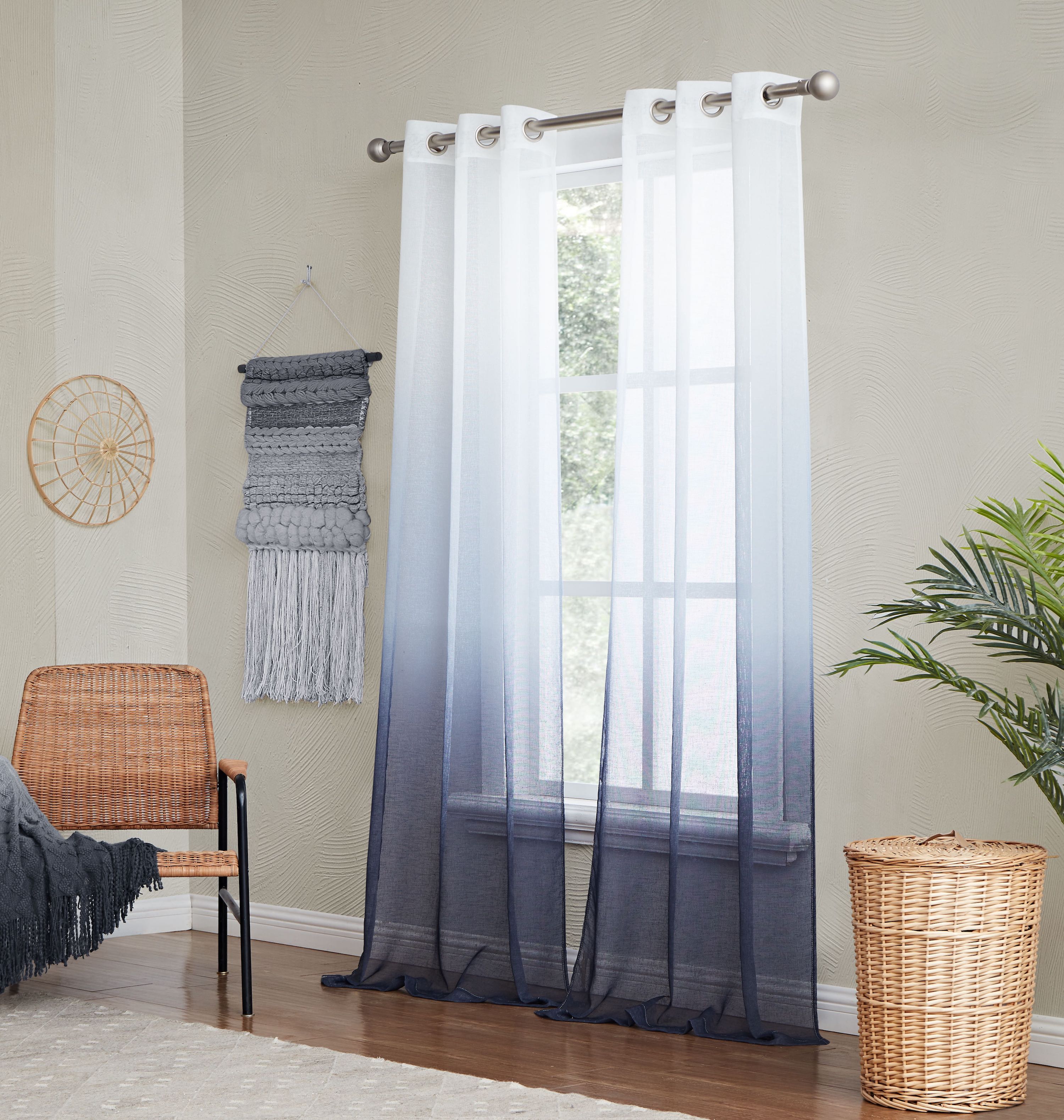 Dainty Home Shadow Ombre Linen Look Boho Gradient Linen Textured Grommet Panel Pair