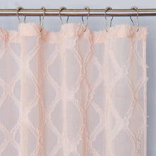 Load image into Gallery viewer, Dainty Home Aurora Modern 3D Chenille Embroidered Diamonds Linen-Look Shower Curtain