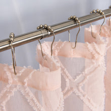 Load image into Gallery viewer, Dainty Home Aurora Modern 3D Chenille Embroidered Diamonds Linen-Look Shower Curtain