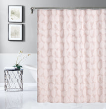 Load image into Gallery viewer, Dainty Home Tiles 3D Embossed Textured Lustrous Lurex Tile Designed Fabric Shower Curtain