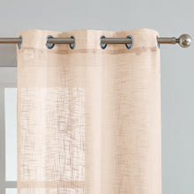Load image into Gallery viewer, Dainty Home Hannah Solid Criss-Cross Weave Fabric Semi-Sheer Airy & Breathable Light Filtering Grommet Panel Pair