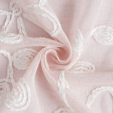 Load image into Gallery viewer, Dainty Home Rita Linen Look Boho Solid Fabric With 3D Floral Chenille Embroidery Light Filtering Grommet Panel Pair