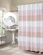 Load image into Gallery viewer, Dainty Home Ombre Waffle 13 Piece Set 3D Striped Ombre Design Shower Curtain with 12 Roller Ball Hooks Included