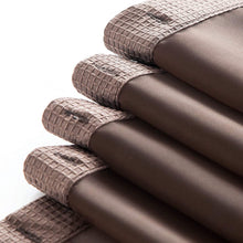 Load image into Gallery viewer, Dainty Home Complete 2 in 1 Waffle Weave Hotel Spa Style Fabric Shower Curtain Snap On/Off Waterproof Detachable Liner Set