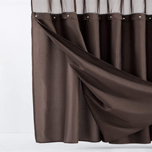 Load image into Gallery viewer, Dainty Home Complete 2 in 1 Waffle Weave Hotel Spa Style Fabric Shower Curtain Snap On/Off Waterproof Detachable Liner Set