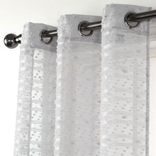 Load image into Gallery viewer, Dainty Home Cassandra Modern 3D Striped Design With 3D Cotton Puffs Linen Look Light Filtering Grommet Panel Pair