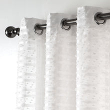 Load image into Gallery viewer, Dainty Home Cassandra Modern 3D Striped Design With 3D Cotton Puffs Linen Look Light Filtering Grommet Panel Pair