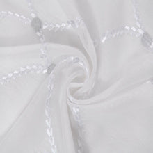 Load image into Gallery viewer, Dainty Home Charisma Geometric Lurex Lace Design Textured Linen Look Light Filtering Grommet Panel Pair