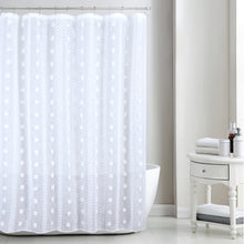 Load image into Gallery viewer, Dainty Home Cloud Modern 3D Linen-Look Fabric Shower Curtain With 3D Cotton Like Puffs