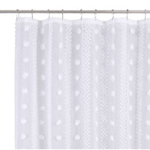 Load image into Gallery viewer, Dainty Home Cloud Modern 3D Linen-Look Fabric Shower Curtain With 3D Cotton Like Puffs