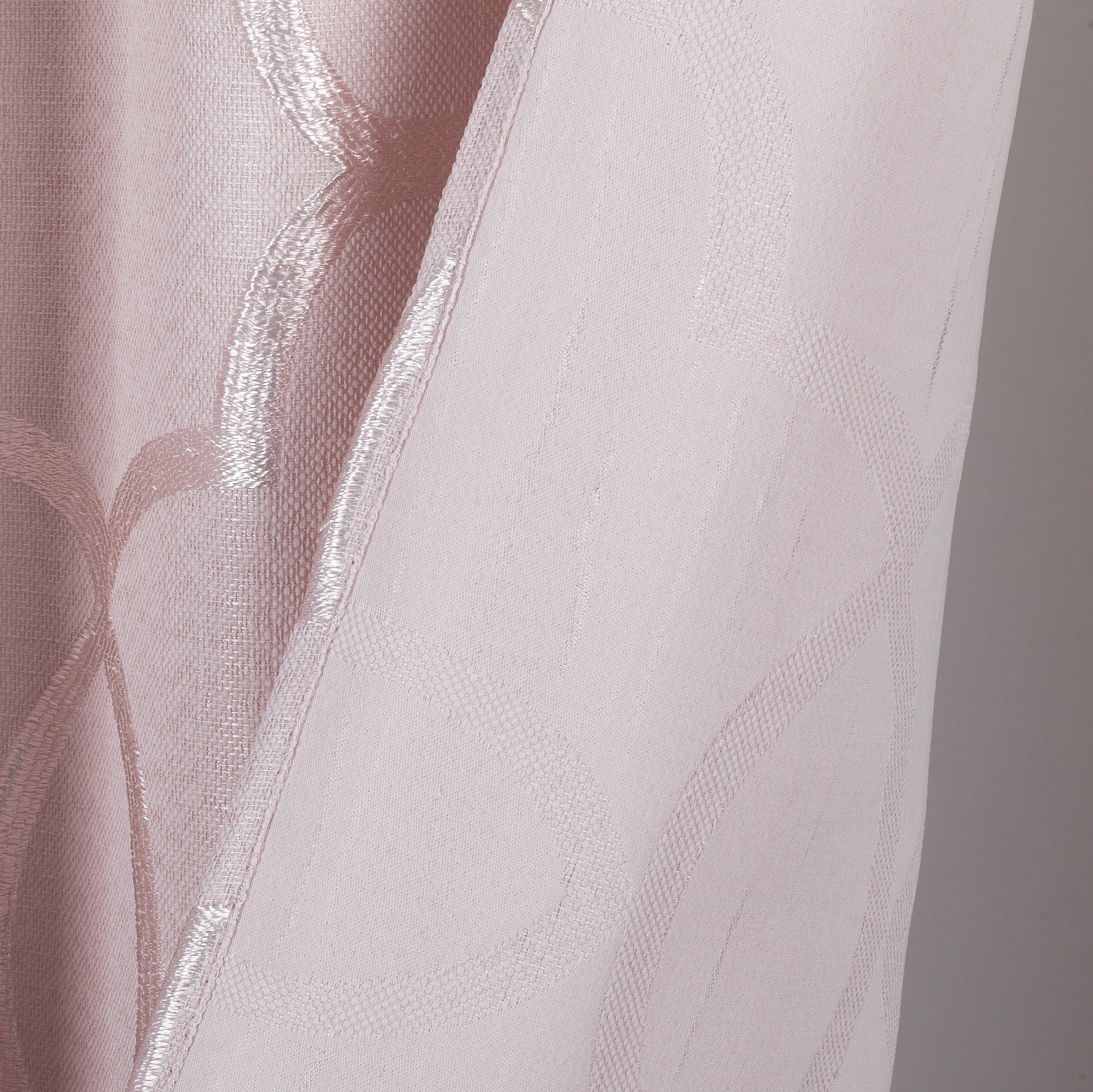 Dainty Home Carly Contemporary Luxurious Satin Embroidered Damask Design Room Darkening Grommet Panel Pair