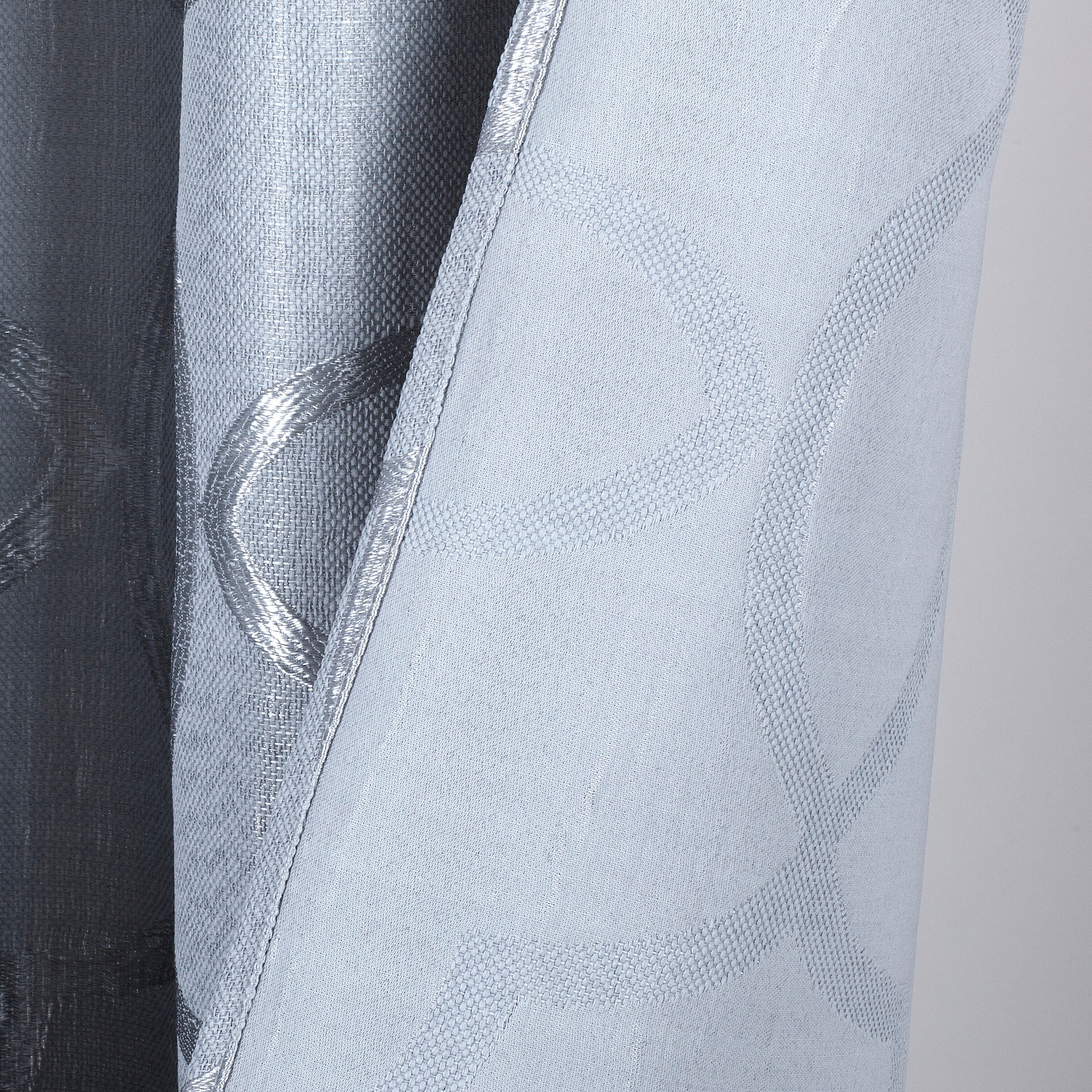 Dainty Home Carly Contemporary Luxurious Satin Embroidered Damask Design Room Darkening Grommet Panel Pair