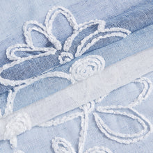 Load image into Gallery viewer, Dainty Home Caroline Boho Ombre Striped Gradient Fabric With 3D Floral Chenille Embroidered Linen Look Light Filtering Grommet Panel Pair