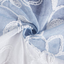 Load image into Gallery viewer, Dainty Home Caroline Boho Ombre Striped Gradient Fabric With 3D Floral Chenille Embroidered Linen Look Light Filtering Grommet Panel Pair