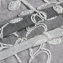 Load image into Gallery viewer, Dainty Home Caroline Boho Ombre Striped Gradient Fabric With 3D Floral Chenille Embroidered Linen Look Light Filtering Grommet Panel Pair