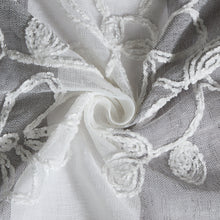 Load image into Gallery viewer, Dainty Home Caroline Boho Ombre Striped Gradient Fabric With 3D Floral Chenille Embroidered Linen Look Light Filtering Grommet Panel Pair