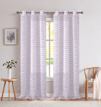 Load image into Gallery viewer, Dainty Home Claire Modern 3D Stripe Waves Textured Designed Light Filtering Grommet Panel Pair