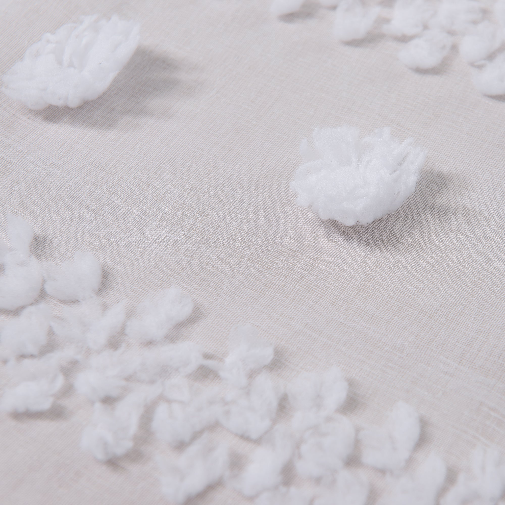 Dainty Home Cloud Linen Look Light Filtering Grommet Panel Pair With 3D Cotton Like Cloud Puffs