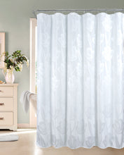 Load image into Gallery viewer, Dainty Home Lily 3D Floral Textured Weaved Lurex Floral Designed Fabric Shower Curtain