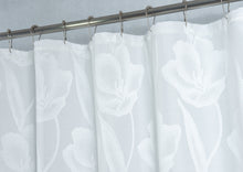 Load image into Gallery viewer, Dainty Home Lily 3D Floral Textured Weaved Lurex Floral Designed Fabric Shower Curtain
