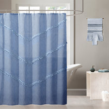 Load image into Gallery viewer, Dainty Home Natural Tassels 3D Linen Look Textured Tassels Designed Shower Curtain