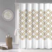 Load image into Gallery viewer, Dainty Home 100% Cotton Printed Diamonte Designed 70" x 72" Shower Curtain