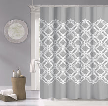 Load image into Gallery viewer, Dainty Home 100% Cotton Printed Diamonte Designed 70" x 72" Shower Curtain