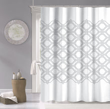 Load image into Gallery viewer, Dainty Home 100% Cotton Printed Diamonte Designed 70" x 72" Shower Curtain