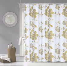 Load image into Gallery viewer, Dainty Home 100% Cotton Printed Flower Burst Designed 70" x 72" Shower Curtain