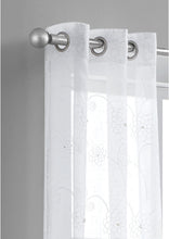 Load image into Gallery viewer, Dainty Home Gisella Boho 3D Floral Embroidered And Beaded Linen Look Light Filtering Grommet Panel Pair