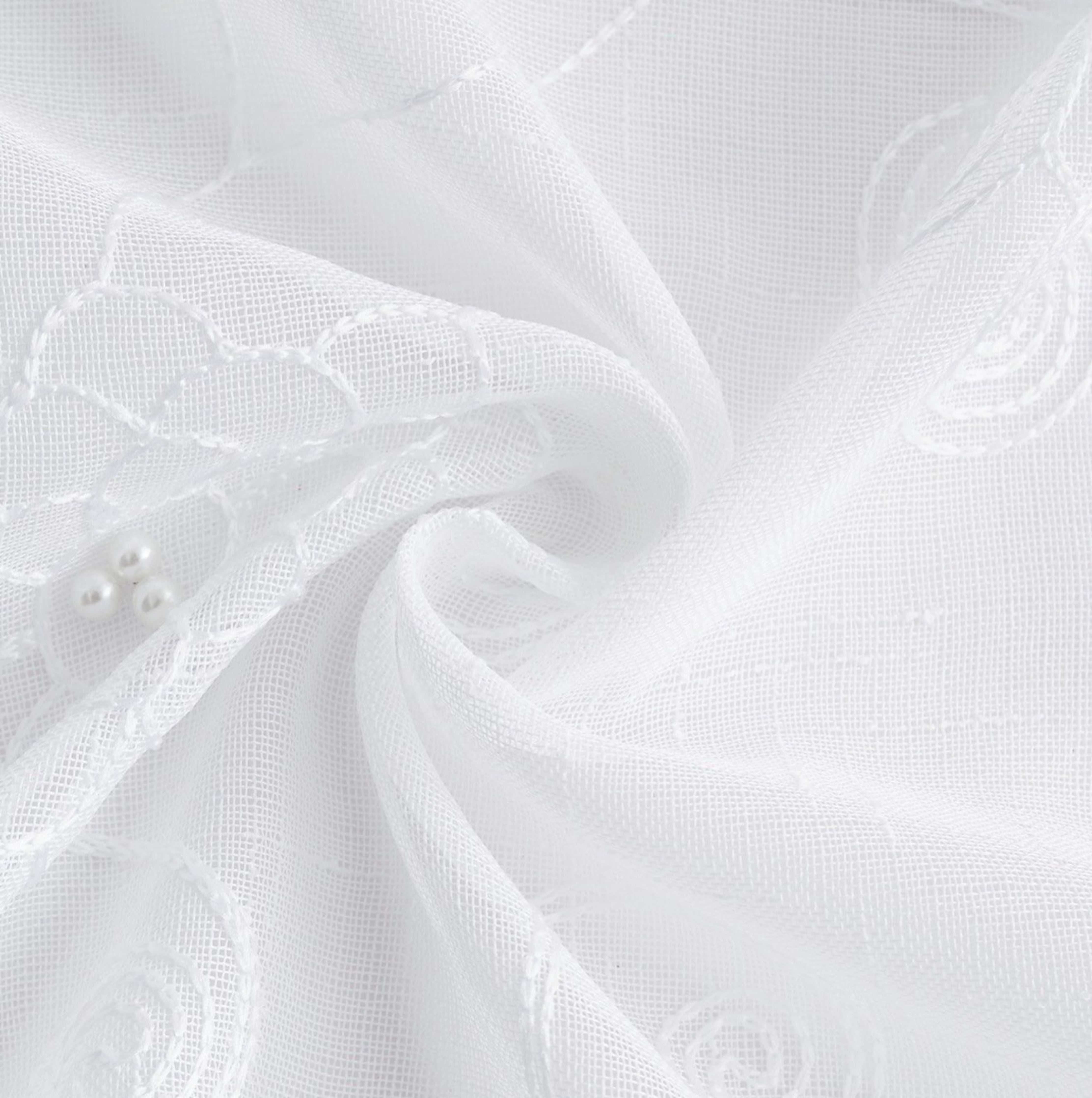 Dainty Home Gisella Boho 3D Floral Embroidered And Beaded Linen Look Light Filtering Grommet Panel Pair