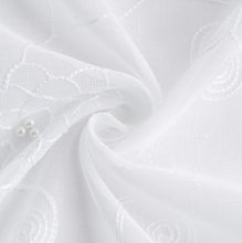 Load image into Gallery viewer, Dainty Home Gisella Boho 3D Floral Embroidered And Beaded Linen Look Light Filtering Grommet Panel Pair