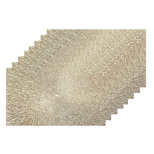 Load image into Gallery viewer, Dainty Home Royale Woven Metallic Lace Crossweave With A Sunburst Metallic Lace Pattern Reversible 12" x 18" Rectangular Placemats