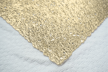 Load image into Gallery viewer, Dainty Home Royale Woven Metallic Lace Crossweave With A Sunburst Metallic Lace Pattern Reversible 12" x 18" Rectangular Placemats