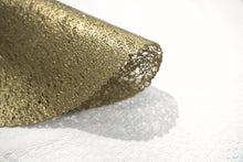 Load image into Gallery viewer, Dainty Home Royale Woven Metallic Lace Crossweave With A Sunburst Metallic Lace Pattern Reversible 15" x 15" Round Placemats