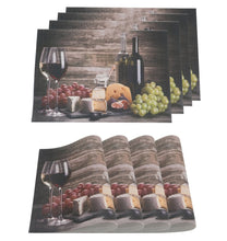 Load image into Gallery viewer, Dainty Home Grapes and Wine Woven Textilene Crossweave With a Reversible Grapes and Wine Pattern 13" x 19" Rectangular Placemats