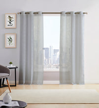 Load image into Gallery viewer, Dainty Home Hannah Solid Criss-Cross Weave Fabric Semi-Sheer Airy & Breathable Light Filtering Grommet Panel Pair