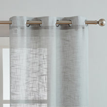 Load image into Gallery viewer, Dainty Home Hannah Solid Criss-Cross Weave Fabric Semi-Sheer Airy & Breathable Light Filtering Grommet Panel Pair