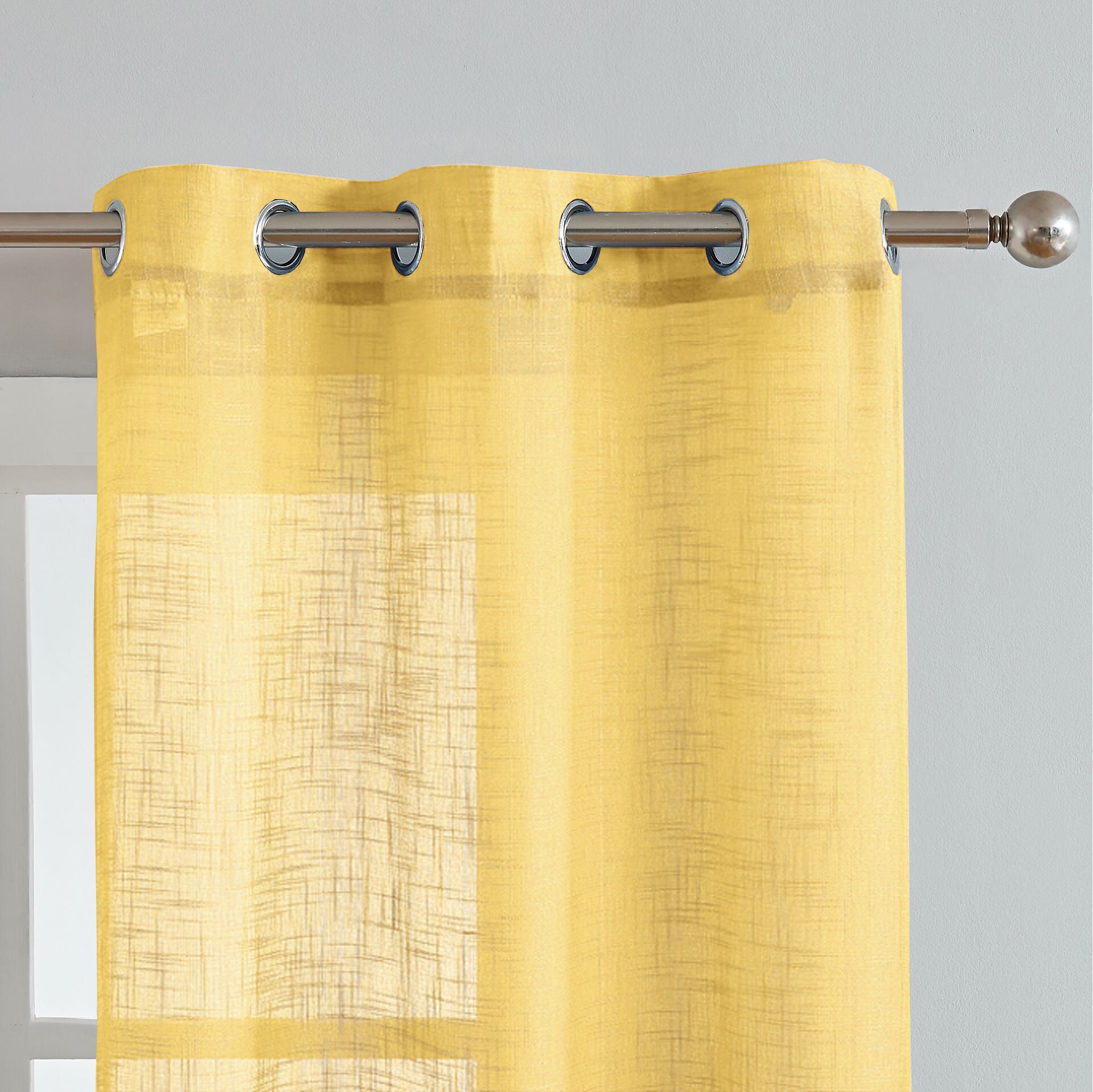 Dainty Home Hannah Solid Criss-Cross Weave Fabric Semi-Sheer Airy & Breathable Light Filtering Grommet Panel Pair