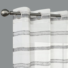 Load image into Gallery viewer, Dainty Home Horizons Linen Look Striped Window Panel Pair