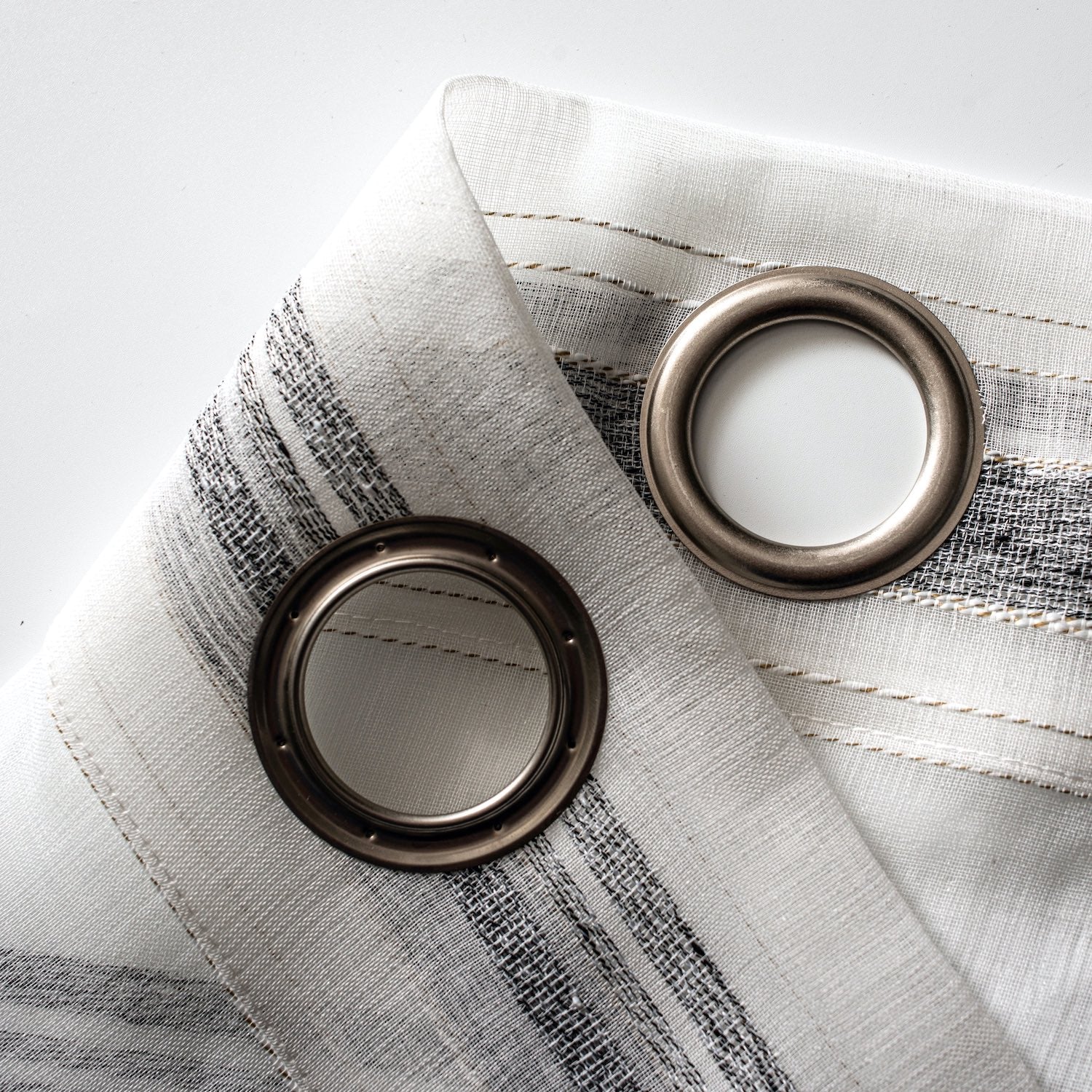 Dainty Home Horizons Linen Look Striped Window Panel Pair