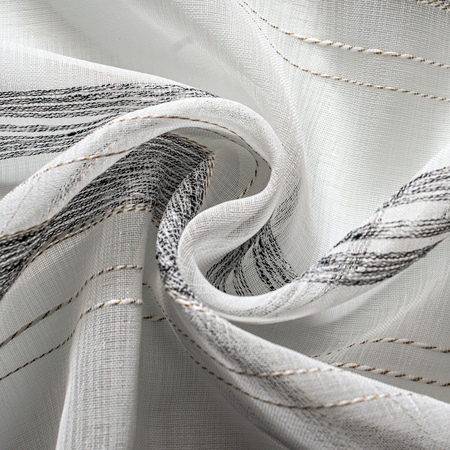 Dainty Home Horizons Linen Look Striped Window Panel Pair