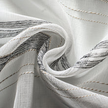 Load image into Gallery viewer, Dainty Home Horizons Linen Look Striped Window Panel Pair
