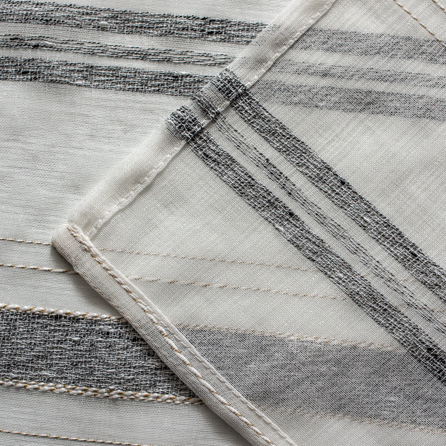 Dainty Home Horizons Linen Look Striped Window Panel Pair