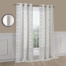 Load image into Gallery viewer, Dainty Home Horizons Linen Look Striped Window Panel Pair