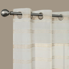 Load image into Gallery viewer, Dainty Home Horizons Linen Look Striped Window Panel Pair